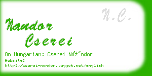 nandor cserei business card